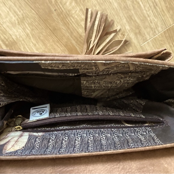 AIDA Large Rawhide Saddle Bag w Decorative Braid & Tassel,Full-grain Leather Bag - Picture 7 of 9